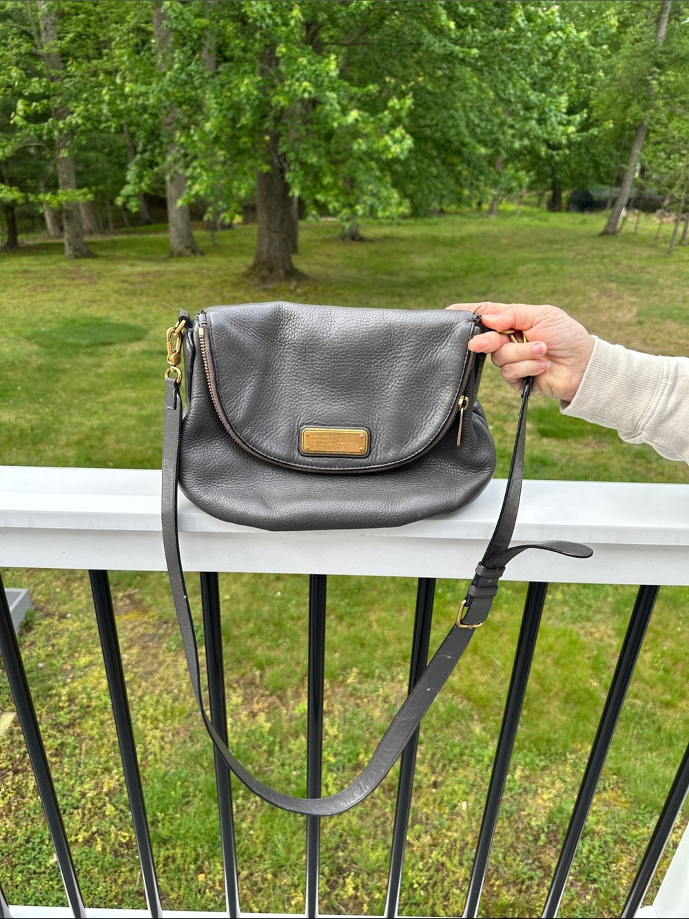 Marc by Marc Jacobs Grey Leather Classic Q Natasha Shoulder Bag